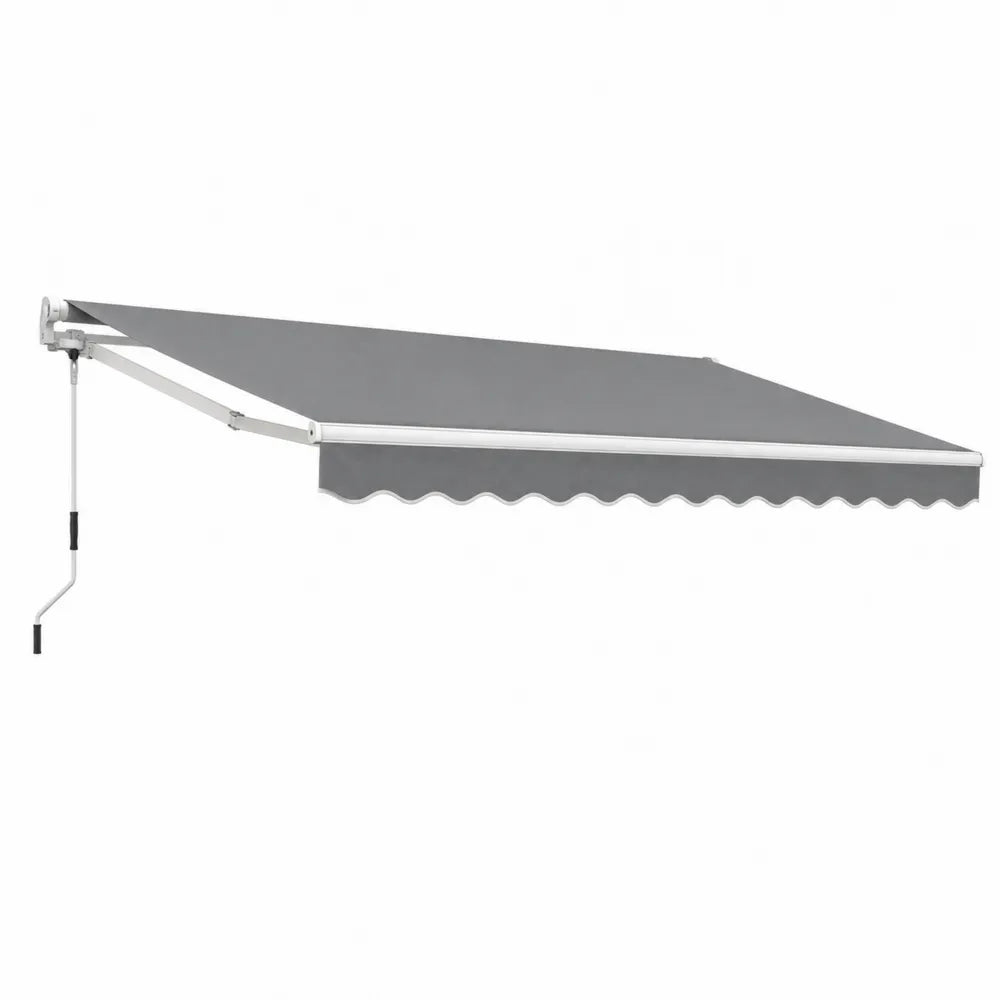 Auvent rétractable en aluminium et polyester Gris 300x250 cm