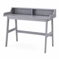 Bureau en bois avec étagère intégrée, Gris