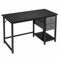 Bureau en acier et MDF Noir Gris 120x60x75 cm
