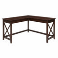Bureau d'angle en bois massif Brun foncé